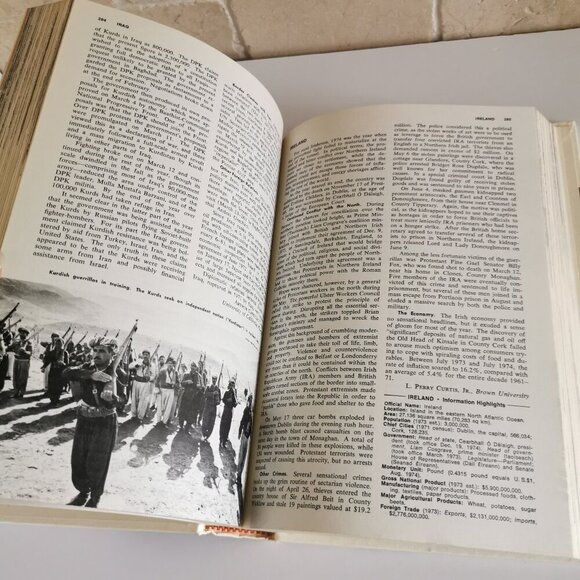 1975 Year Book Encyclopedia Vintage Birthday Gift Annual Recap Grolier Gen X Xen - Picture 8 of 10
